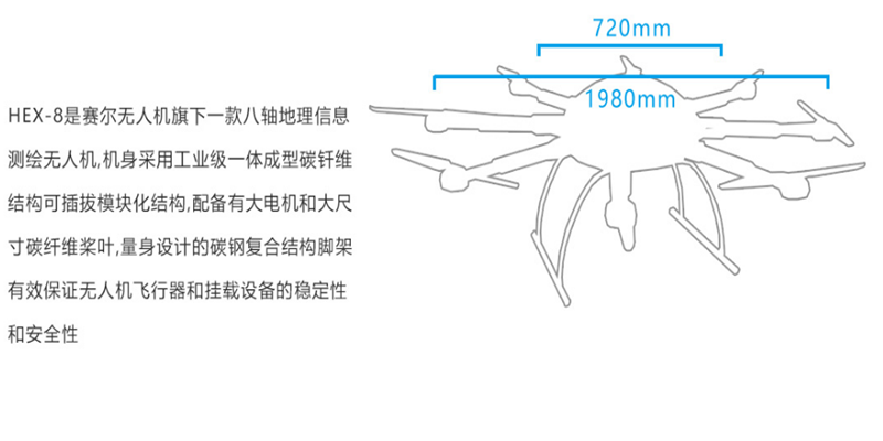HEX-8 航空摄影测绘无人机